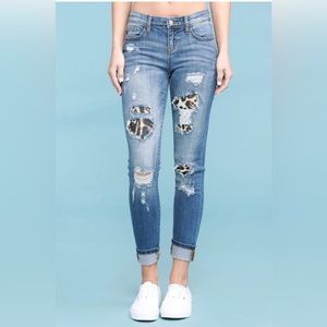 Women’s Judy Blue Leapord Print Patch Jeans Size 9/29